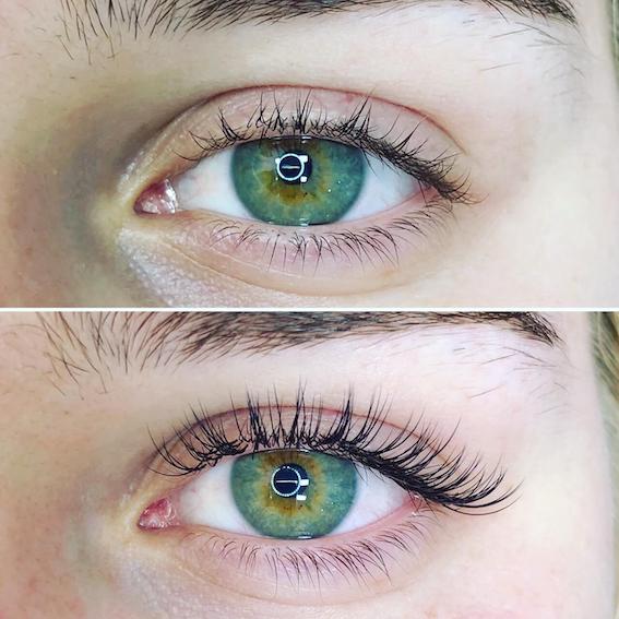 Classic eyelash extensions before and after photo