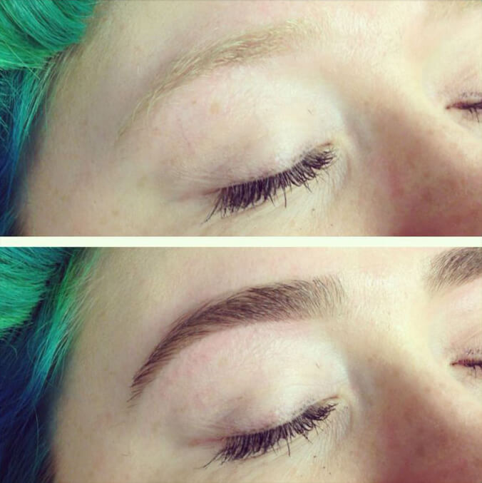 Eyebrow wax before and after picture